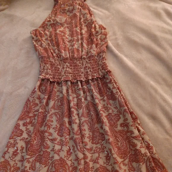 Express Size XXS Printed Paisley Midi Halter Dress - Picture 6 of 10